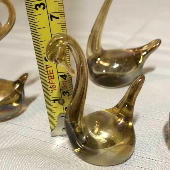 Glass Swans.  hand blown glass.  vintage. glass art. collectible. MCM - Picture 5 of 5